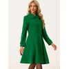 Allegra K Women's Winter Vintage Collared A-Line Double Breasted Long Swing Overcoat - 3 of 4