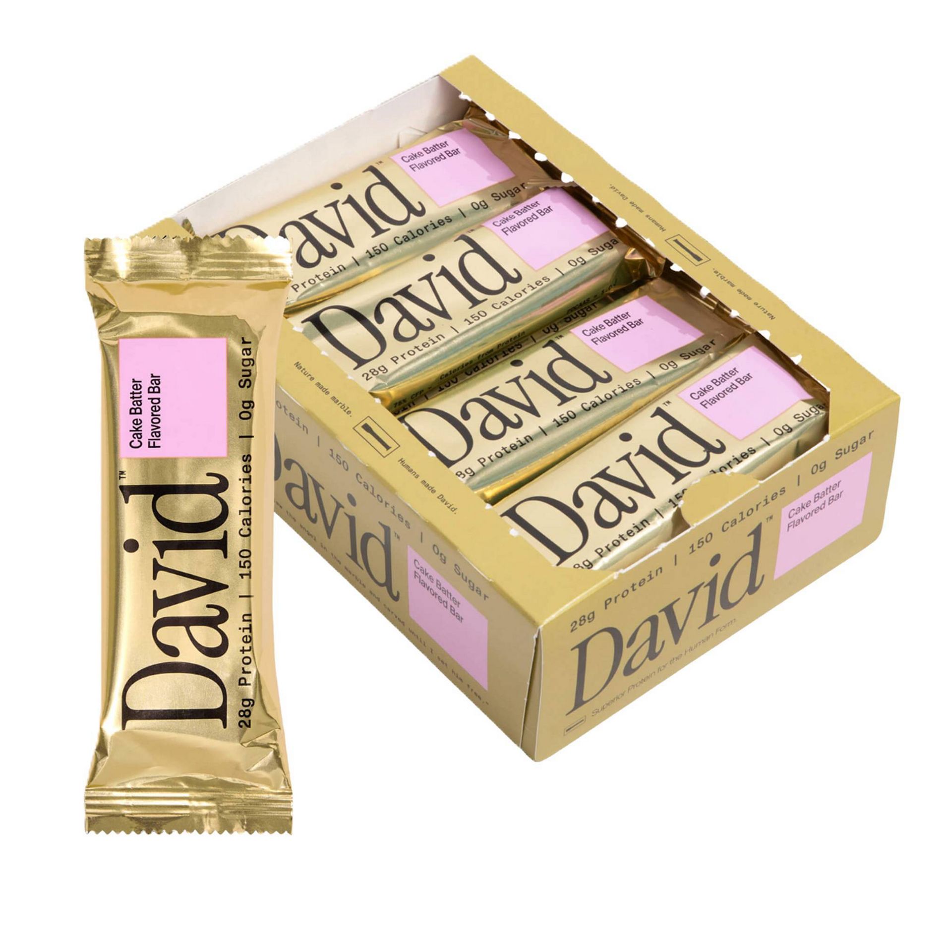 David Protein Gold Cake Batter High Protein Bars - 28g Protein - 12ct: Creamy, Ready to Eat, Milk & Whey Protein