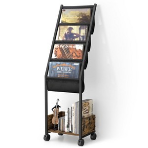 HDZNVF Record Storage, Record Holder Up To 100 Albums, Record Cabinet For Book Magazine Turntable - 1 of 4