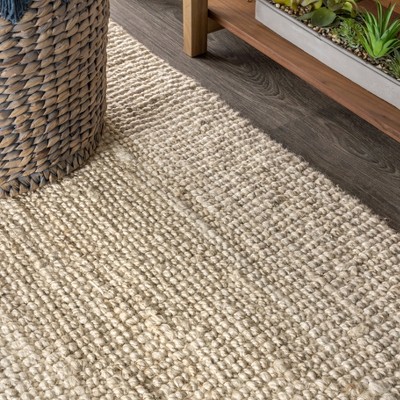 Ivory Braided Handmade Jute 4' x 6' Reversible Area Rug