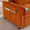 Racxily 55" Velvet 2 Seat Pull Out Sofa Bed, 2 Side Pockets, 3 in 1 Convertible Sleeper Sofa Bed, Modern Love Seat Lounge for Living Rooms - 4 of 4