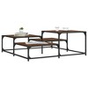 vidaXL Coffee Table Brown Oak - Engineered Wood with Metal Frame - Indoor Square Table for Living Room - Modern Industrial Decor - 2 of 4