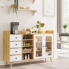 TROPOW Buffet Cabinet with 4 Drawers, Large Sideboard Storage Cabin, Kitchen Cabinet with Glass Doors & Adjustable Shelves - 2 of 4