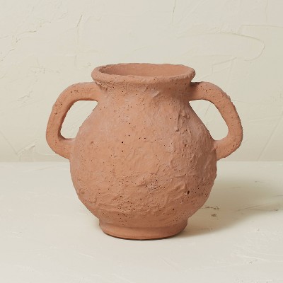 7&#34; x 8.5&#34; Terracotta Vase with Handle Brown Clay - Opalhouse&#8482; designed with Jungalow&#8482;