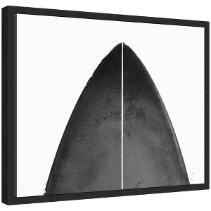 Kate & Laurel All Things Decor 20x16 Sylvie Coastal Black Surfboard Framed Canvas by Saint and Sailor Studios Black - 1 of 4