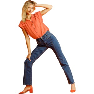 Slickblue Panel Straight Cut Jeans – Soft Cotton Blend, Pockets – Color & Size Options – Perfect for Casual Wear - 1 of 4