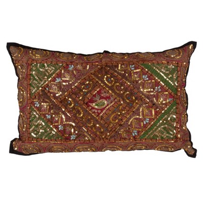 20x20 Square Cotton Sari Silk Decorative Throw Pillows