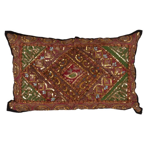 20x20 Cotton Sari Silk Throw Pillows