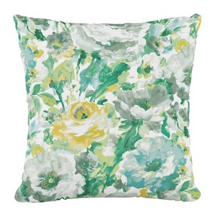 18"x18" Skyline Furniture Square Outdoor Throw Pillow Lessandra Mist: Handmade, Nautical Coastal Beach Style, Zipper Closure - 1 of 4