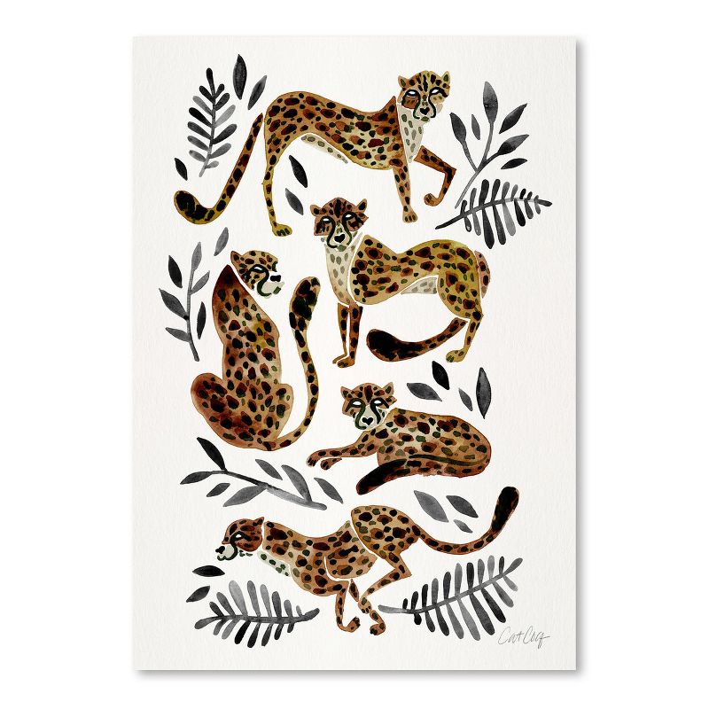 Americanflat Minimalist Animal Cheetah Collection Mocha Black By Cat Coquillette Poster, 1 of 6