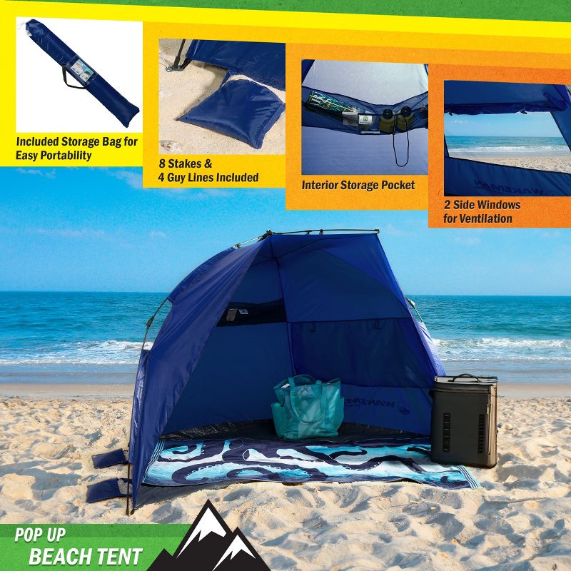 Leisure Sports Pop-up Beach Tent with Carrying Bag - Blue, 3 of 14