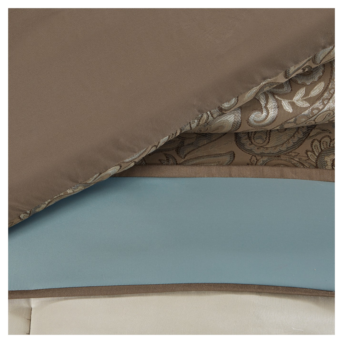 Комплект с одеялом Madison Park Blue Sharon Jacquard Comforter Set King 7pc: Traditional Bedding, Midweight Polyester, Includes Shams & Decorative Pillows, цвет: Синий — фото 4