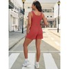 ATHLECHIC Onfers Women Ribbed Knit Crop Tank Tops Short Sets with Pockets Travel Outfits 2 Pcs - 4 of 4