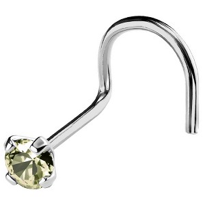 Jewelry Avalanche 22G 14K Gold Nose Screw Nose Stud with Peridot Gemstone - 1 of 2