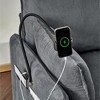 55" Corduroy Oversized Chaise Lounge Chair with Ottoman, USB Ports & Adjustable Phone Holder for Living Room, Bedroom - 4 of 4