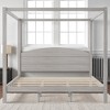 King Size Canopy Platform Bed Frame with Headboard, Support Legs, and Brown Wash Finish, No Box Spring Needed - 4 of 4