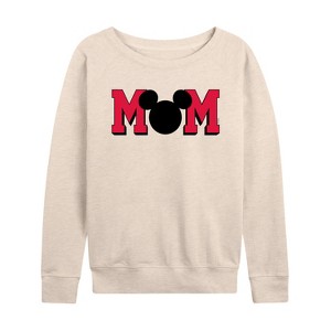 Women's - Disney - Minnie Mouse Mom Lightweight French Terry Wide Neck Long Sleeve Shirt - 1 of 4