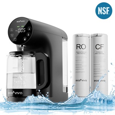 Ecoviva 200G Countertop Reverse Osmosis Water Filtration System with 5 Stage Filtration 3:1 Pure to Drain, TDS Monitor, Faster Delivery Flow