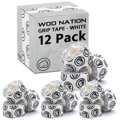 WOD Nation Bulk 3-Pack Weightlifting Hook Grip Tape, Comfortable & Stretchy Athletic Thumb Tape for Exercise (23ft Per Roll)- White