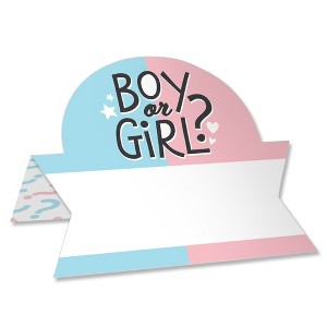 Big Dot of Happiness Baby Gender Reveal - Team Boy or Girl Party Tent Buffet Card - Table Setting Name Place Cards - Set of 24 - 1 of 4