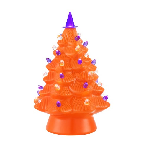 Mr. Halloween Nostalgic Ceramic Led Halloween Tree - Orange - 12