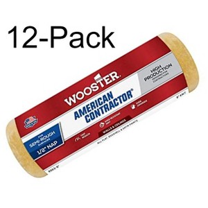 Wooster Genuine 9" American Contractor 1/2" Nap Roller Cover 12-Pack # R563-9-12PK - 1 of 3