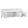 NicBex Shoe Rack Bench Shoe Storage Organizer Shutter-shaped Doors Removable Cushion Hidden Storage Space for Entryway Bedroom - 3 of 4