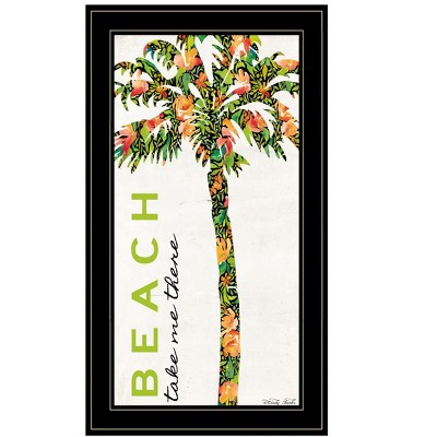 HomeRoots Beach Take Me There Black Framed Print Wall Art