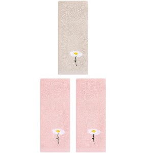 REGALWOVEN 3 Pack Floral Pattern Cotton Soft Absorbent Decorative Hand Towels 13" x 30" - 1 of 4