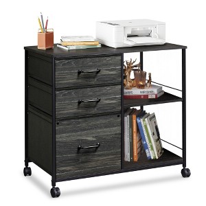 GALAXHERO  3 Drawer Mobile File Cabinet, Rolling Printer Stand with Open Storage Shelf for Home Office - 1 of 4