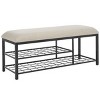 Milligan Open Shelf Bench With Cushion - BCH5003 - Safavieh - 4 of 4