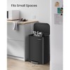 13-Gallon Stainless Steel Trash Can with Lid, 50L Soft-Close Garbage Bin with Inner Bucket & Wide Pedal - 3 of 4
