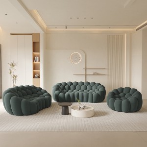 WJSHome Upholstered Bean Bag Bubble Sofa Curved Couch, 3D Honeycomb Shape Modern Couches for Living Room (Light Gray, 1 Seater, 2 Seater, 3 Seater) - 1 of 4