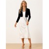 INSPIRE CHIC Women's Velvet Long Sleeve Shawl Neck Open Front Cropped Bolero Cardigan - 4 of 4