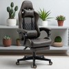 Mshliw Ergonomic Racing Gaming Office Chair with Footrest, Diamond PU Leather Recliner, High Back Swivel Gamer Seat with Lumbar Support - 2 of 4
