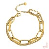 Gold Titanium Steel Chunky Link Classic Women's Bracelet - 3 of 4