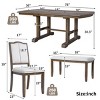 Extendable Dining Table Set for 6,6-Piece Kitchen Table with Bench and Upholstered Chairs,Traditional Wood Dining Set-The Pop Home - 4 of 4