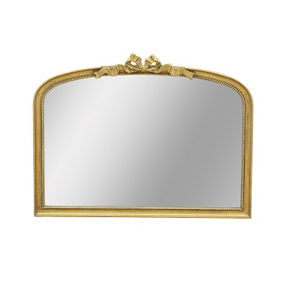GlasFlength Decorative Wall Mirrors Classic Mirror Wall Mirror Decorative Arched Mirror Vanity Mirror for Living Room, Gold, 40.2"*1.6"*29.9"
