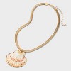 Dipped Shell Pendant Necklace - A New Day™ Gold - 3 of 4