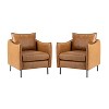 Set of 2 Felix Upholstery Livingroom Vegan Leather Armchair with Metal Legs | KARAT HOME - 2 of 4