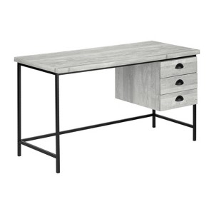 Monarch Specialties Computer Desk Home Office Laptop Storage Drawers 55InchL Work Metal Laminate Grey Black Contemporary Modern - 1 of 4