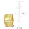 Everly Jewelry - 14K Yellow Gold 8 mm Ribbed Design Huggie Earrings - 2 of 4