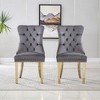 NicBex High-End Velvet Upholstered Tufted Dining Chairs Set of 2 with Mirrored Steel Legs,Modern Accent Chairs for Dining Room,Office - 2 of 4