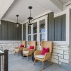 10.5" Metal/Glass Square Cage Modern Outdoor Pendant Light Black - LNC: Seedy Glass, ETL Listed, Rust-Resistant - 3 of 4