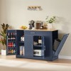 OUTSUPPLY Farmhouse Kitchen Island, Mobile Cart with Spice Rack, Adjustable Shelves & Drawers - 4 of 4