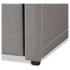 Baxton Studio Twin Raymond Modern and Contemporary Fabric Nailhead Trimmed Sofa Daybed with Roll Out Trundle Guest Bed Gray: Rubberwood Frame - 4 of 4