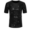 Lars Amadeus Men's Short Sleeves Crew Neck Nightclub Party Sequin T-Shirts - 2 of 4