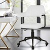 VECELO PU Leather Office Desk Chair with Wheels & Backrest, Adjustable Height, Rolling Swivel for Living Room or Bedroom, White/Gray - 4 of 4