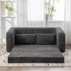 Okak Modern Foldable Single Sofa Chairs with Armrest & Backrest,Chenille Fabric Floor Mattress Couch for Living Room,Apartments - 4 of 4