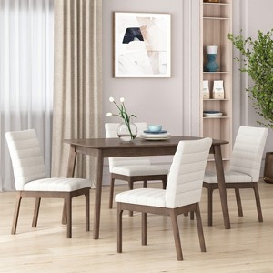 Christopher Knight Home Lancer Mid-Century Modern Channel Stitch Dining Chairs (Set of 4) - 1 of 4